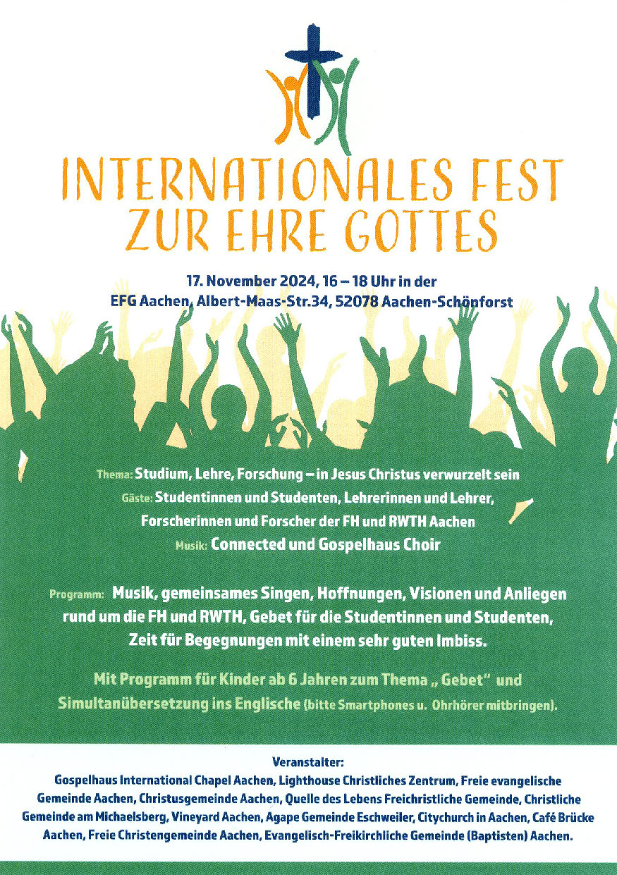 Flyer: Internationales Fest zur Ehre Gottes